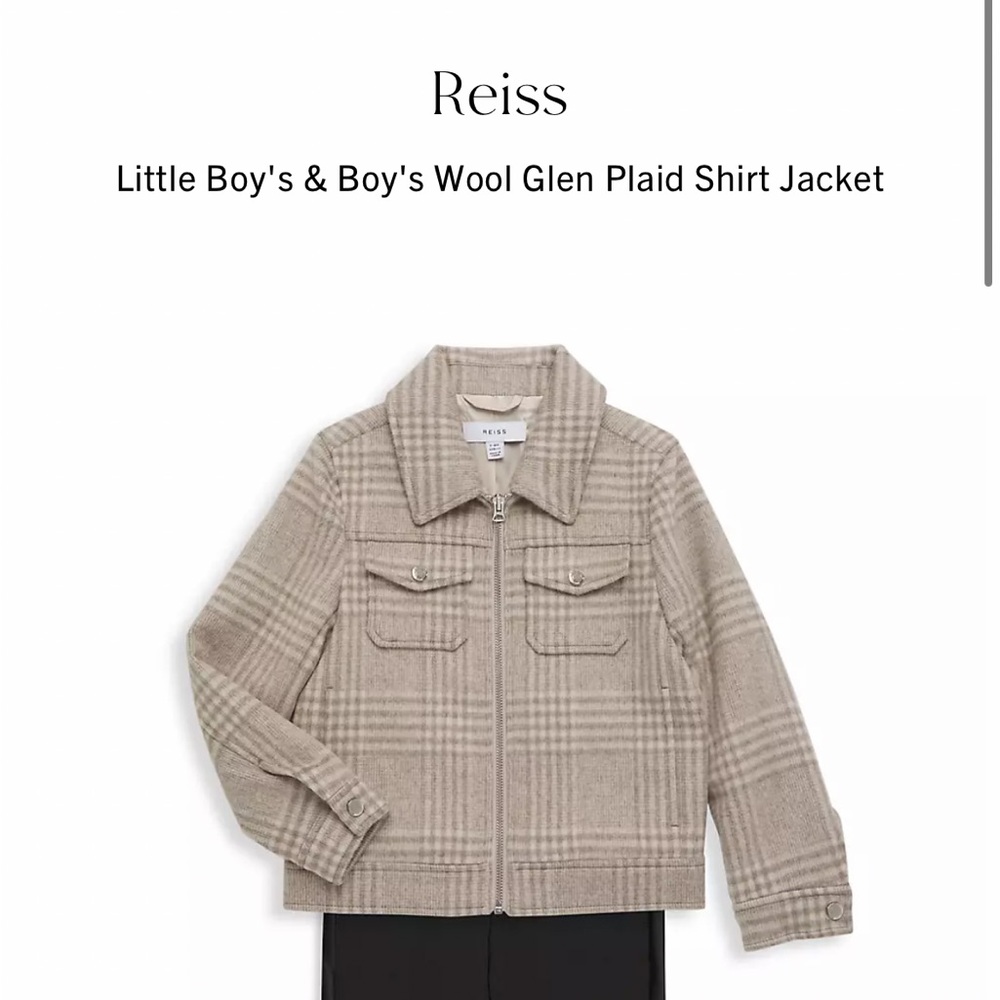Boys Wool Glen Plaid Shirt Jacket